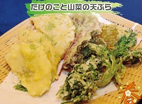 たけのこと山菜の天ぷらのイメージ図