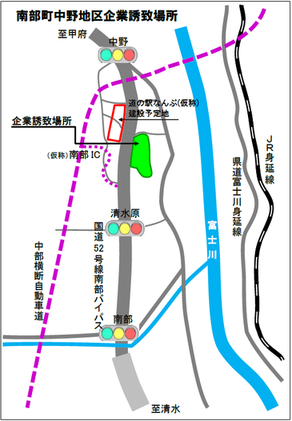 南部町、企業誘致場所一図