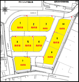 富士見台分譲地区画図