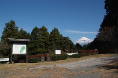 白鳥山森林公園駐車場から見える富士山の様子
